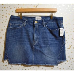 NWT Frame Denim Raw Edge Le Mini Skirt Size 33
